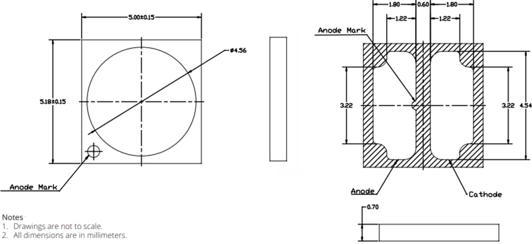 Mechanical Drawing - Lumileds LUXEON 5050 High-Power LEDs Mechanical Drawing - Lumileds LUXEON 5050 High-Power LEDs