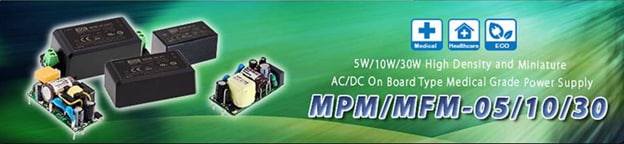MEAN WELL MPM/MFM-05/10/15/20/30 AC/DC Power Supplies