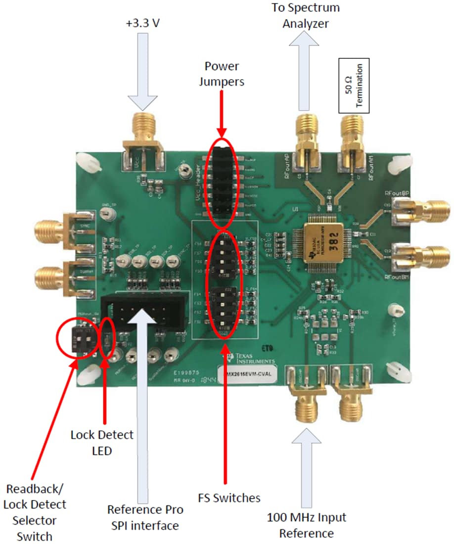 Mechanical Drawing - Texas Instruments LMX2615EVM-CVAL Synthesizer Evaluation Module