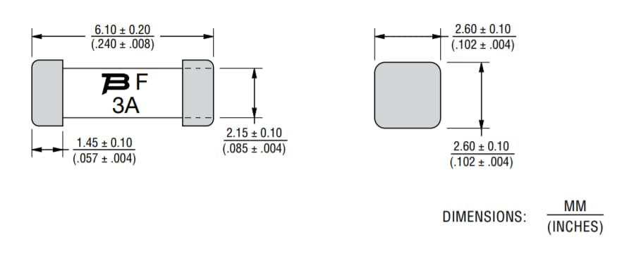 Chart - Bourns SinglFuse™ SF-2410HI-T High Inrush SMD Fuses Chart - Bourns SinglFuse™ SF-2410HI-T High Inrush SMD Fuses