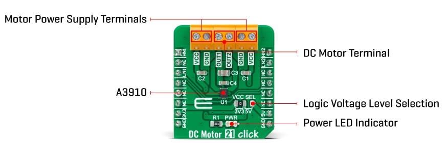 Mikroe DC Motor 21 Click Mikroe DC Motor 21 Click