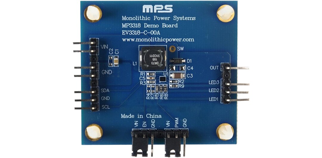Monolithic Power Systems (MPS) EV3318-C-00A Evaluation Board Monolithic Power Systems (MPS) EV3318-C-00A Evaluation Board