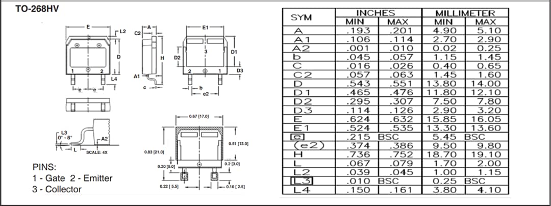 Mechanical Drawing - IXYS IXBx14N300HV Reverse Conducting BiMOSFET™ IGBTs Mechanical Drawing - IXYS IXBx14N300HV Reverse Conducting BiMOSFET™ IGBTs