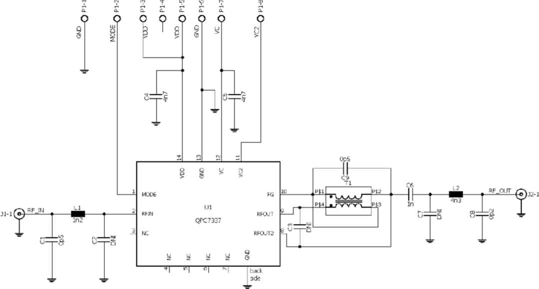 Schematic - Qorvo QPC7337PCBA Evaluation Board