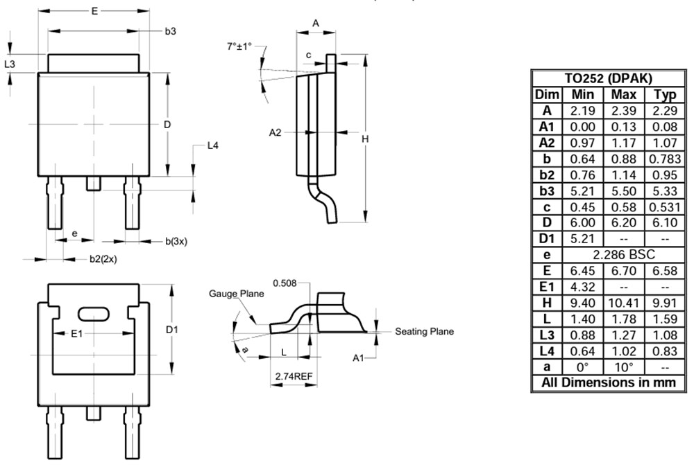 Mechanical Drawing - Diodes Incorporated MJD Automotive Medium Power Transistors